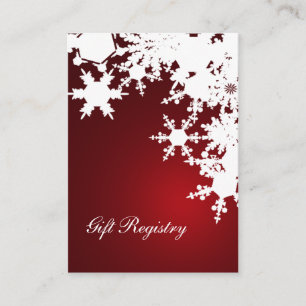 red snowflakes Gift registry Cards