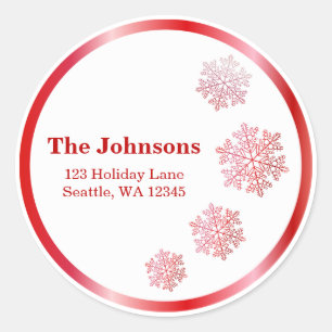 Red Snowflakes - Holiday/Christmas Stickers