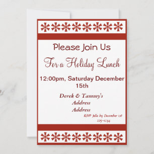 Red Snowflakes Invitation