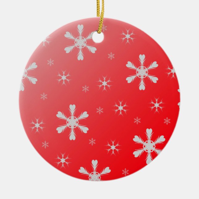 Red Snowflakes Ornament (Front)