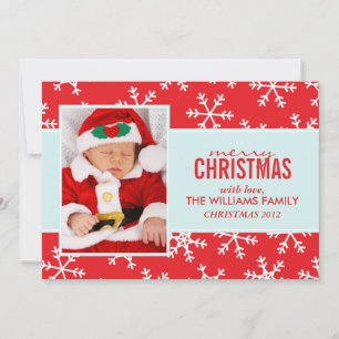 Red Snowflakes Pattern Holiday Cards