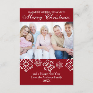 Red Snowflakes Photo - Christmas Card