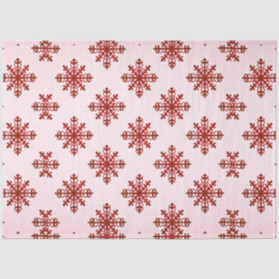 Red Snowflakes Pink Christmas Tissue Paper