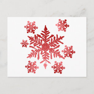 Red Snowflakes Postcard