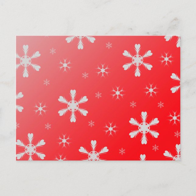 Red Snowflakes Postcard (Front)