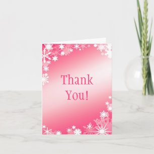 Red Snowflakes Thank You Card