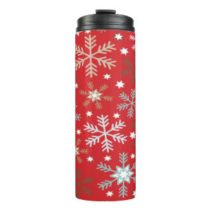 Red Snowflakes  Thermal Tumbler