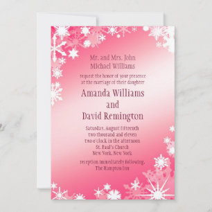 Red Snowflakes Wedding Invitation