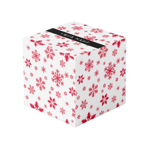 Red Snowflakes, Your name, Personalise Cube