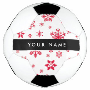 Red Snowflakes, Your name, Personalise Football