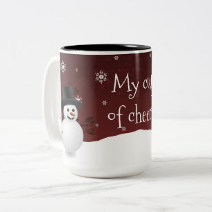Red Snowman Winter Scene Christmas Mug