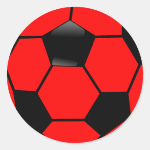 Red Soccer Ball Classic Round Sticker
