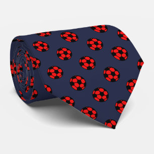 Red Soccer Ball Pattern Tie