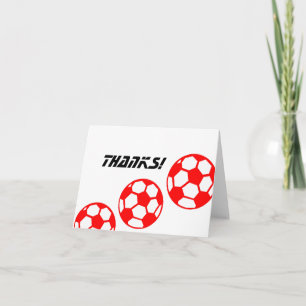 Red Soccer Balls Thanks! Thank You Card