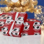 Red Soccer Football Balls Kids Name Christmas Wrapping Paper<br><div class="desc">Red Soccer Football Balls Kids Name Christmas Wrapping Paper. Personalise with your name. You can change the text Merry Christmas.</div>