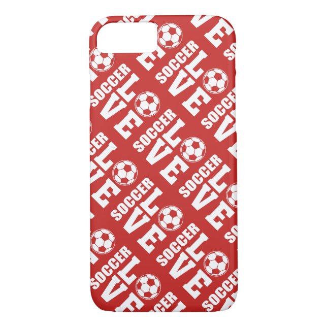 Red Soccer Love Pattern Case-Mate iPhone Case (Back)