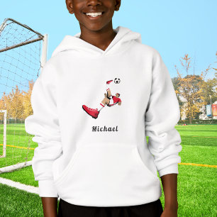 Red Soccer Player Illustration Silhouette Kid Name