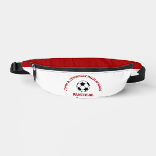 Red Soccer Player Personalised Team Bum Bags