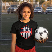 Red Soccer Shield Team, Player Name and Number