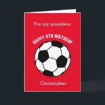 Red Soccer Sport 9th Birthday Card<br><div class="desc">A personalised red soccer 9th birthday card for son, grandson, nephew, etc. You can easily personalise the front of this soccer birthday card with his name and age if it's a different age. The inside reads a birthday message, which you can easily edit as well. You can personalise the back...</div>