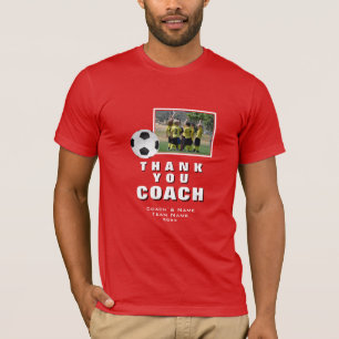 Red Soccer Thank you Coach Team Photo  T-Shirt