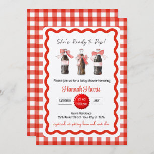 Red Soda Baby Ready to POP Baby Shower Invitation