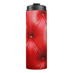 Red sofa leather texture thermal tumbler