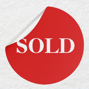 Red SOLD Label Bold Business Sticker