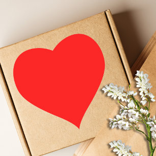 Red Solid Colour   Classic   Elegant   Trendy  Heart Sticker