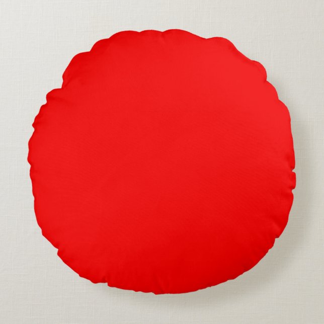 Red Solid Colour | Classic | Elegant | Trendy  Round Cushion (Front)
