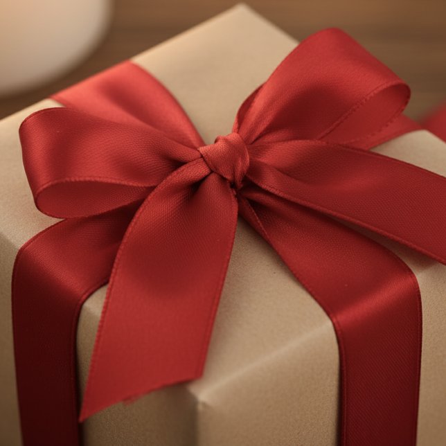 Red Solid Colour Simple Minimalist Satin Ribbon (Red Solid Color Simple Minimalist Satin Ribbon
)