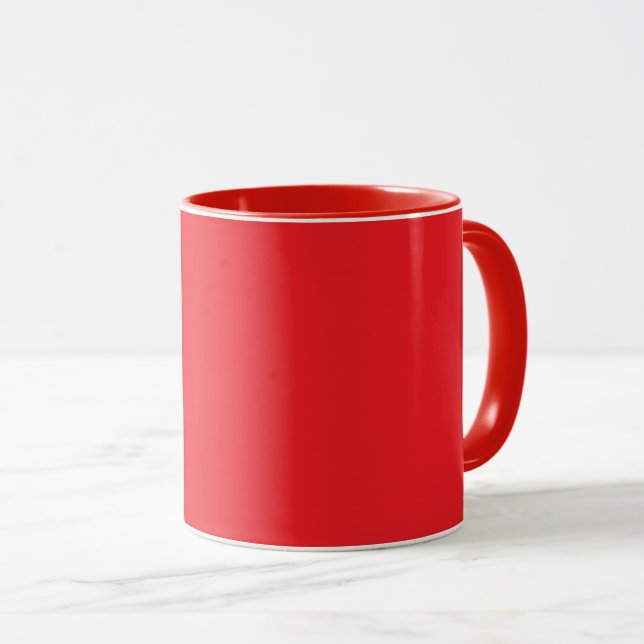 Red, solid red colour mug (Front Right)