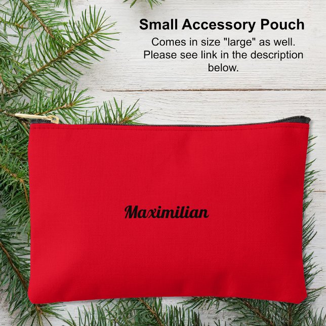 Red - Solid Small Accessory Pouch (Small Accessory Pouch - Red - Solid by Leapfroglisics Shop)