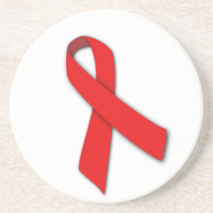 Red Solidarity Ribbon of People Living with AIDS Coaster