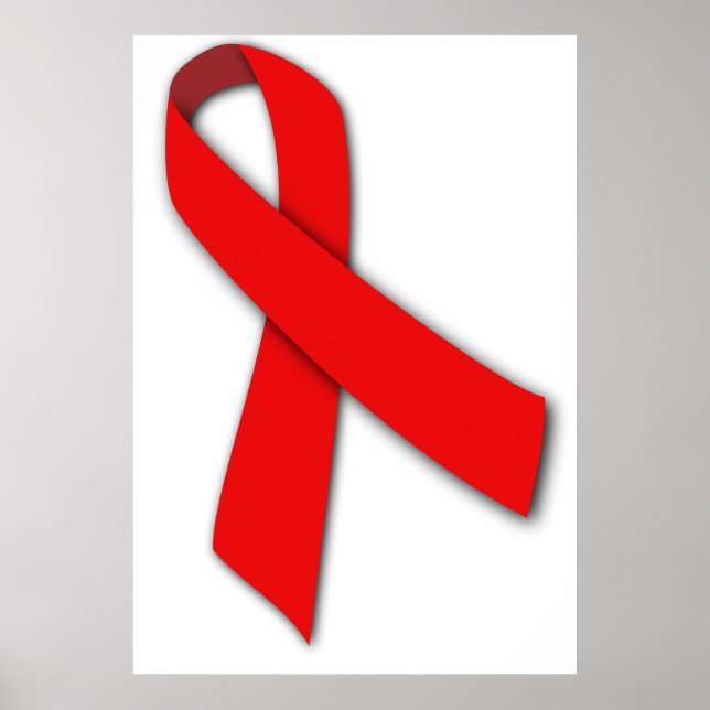 Red Solidarity Ribbon of People Living with AIDS Poster (Front)