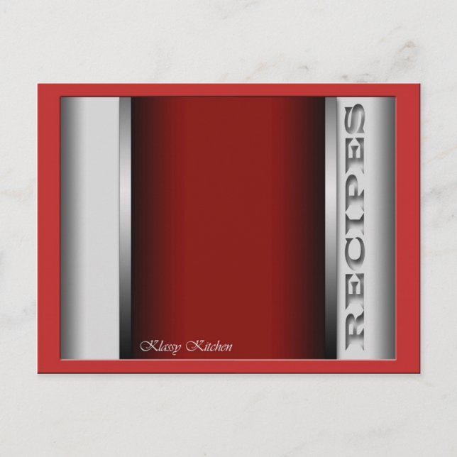 Red Sophisticated Recipe Cards (Front)