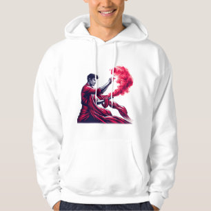 Red Sorcerer - Mystic Crimson Flame Magic Hoodie