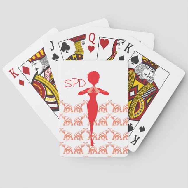 Red sorority playing card (Back)