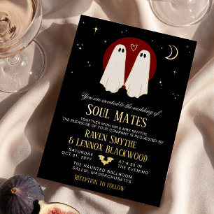 Red Soul Mates Halloween Ghost Wedding