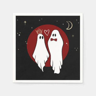 Red Soulmates Halloween Wedding Napkin
