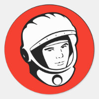 Red Soviet Cosmonaut Sticker
