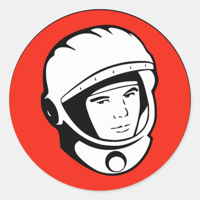Red Soviet Cosmonaut Sticker (Front)