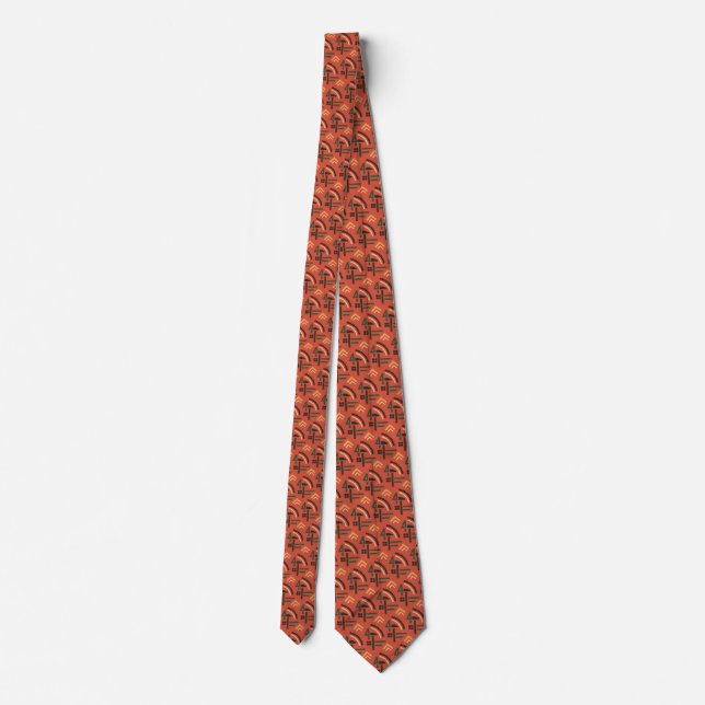 Red Soviet hammer and sickle pattern necktie (Back)
