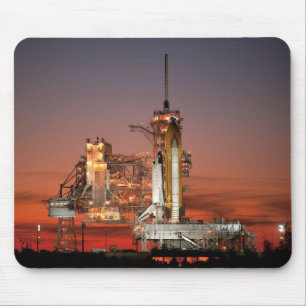 Red Space Shuttle Spaceship Atlantis on Launch Pad Mouse Mat