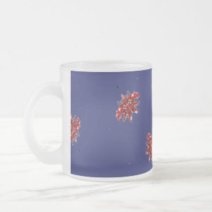 red spaceships in space frosted glass coffee mug