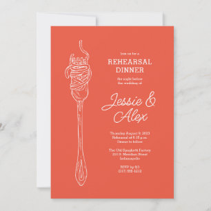 Red Spaghetti Dinner Invitation or Pasta Invite