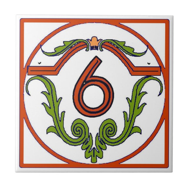 Red Spanish Letters 6 Tile (Front)