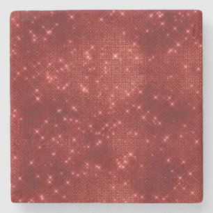 Red Sparkle Christmas Stone Coaster