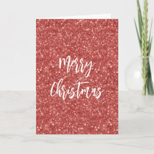 Red Sparkle Glitter Christmas Card