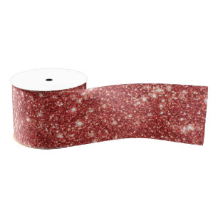 Red Sparkle Glitter Christmas Grosgrain Ribbon